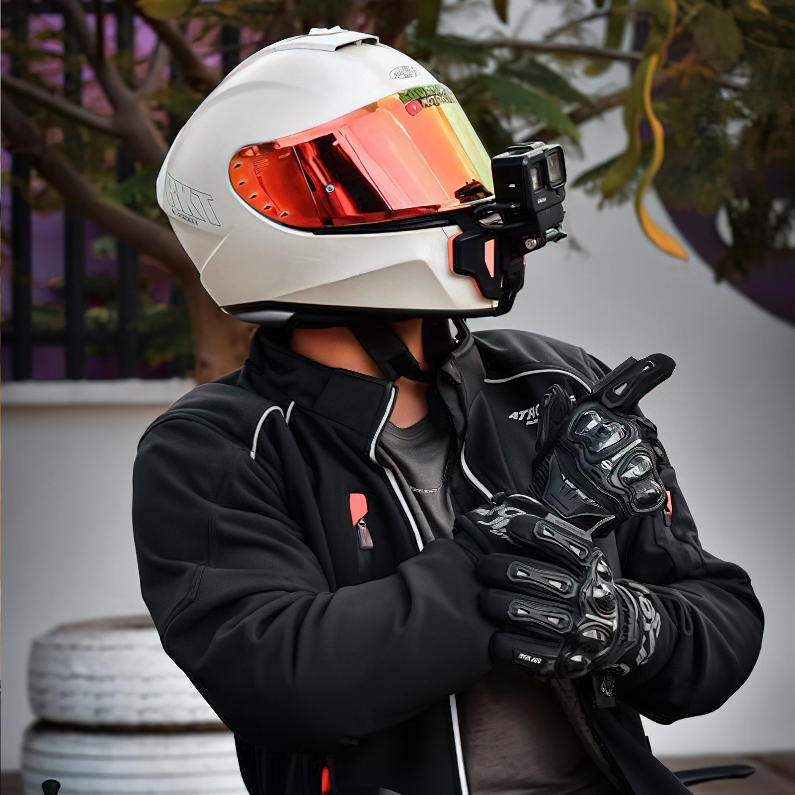 バイクグローブ XLサイズ プロテクター黒防水オートバイ新品手袋レッド 